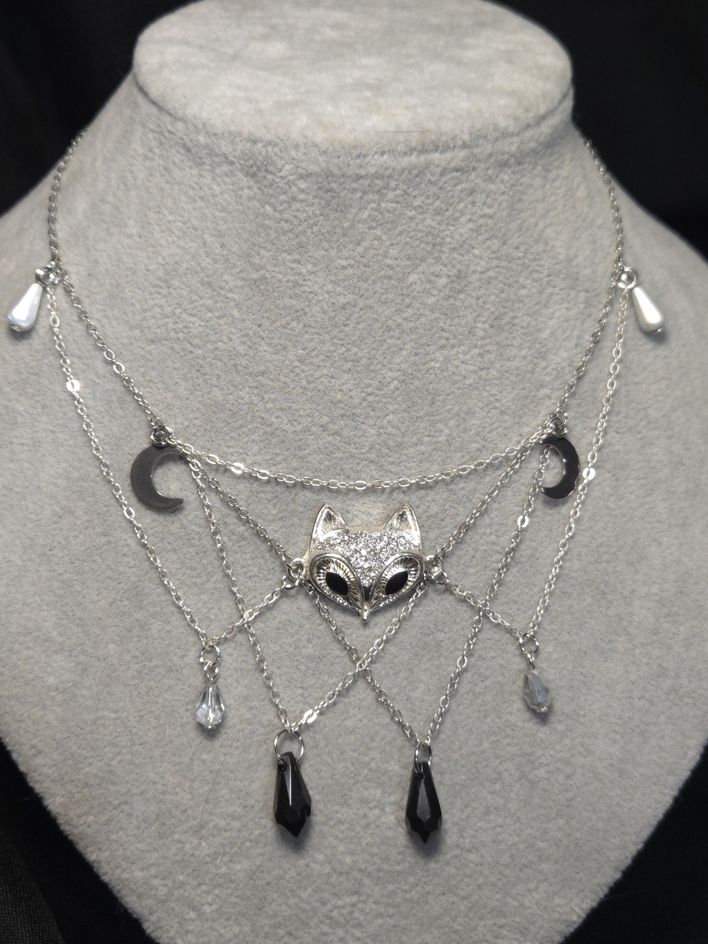 Silver Fox Multi-Layer Pendant Necklace - Silver